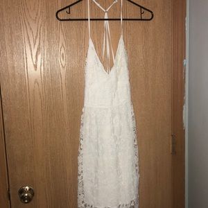 White floral laced dress